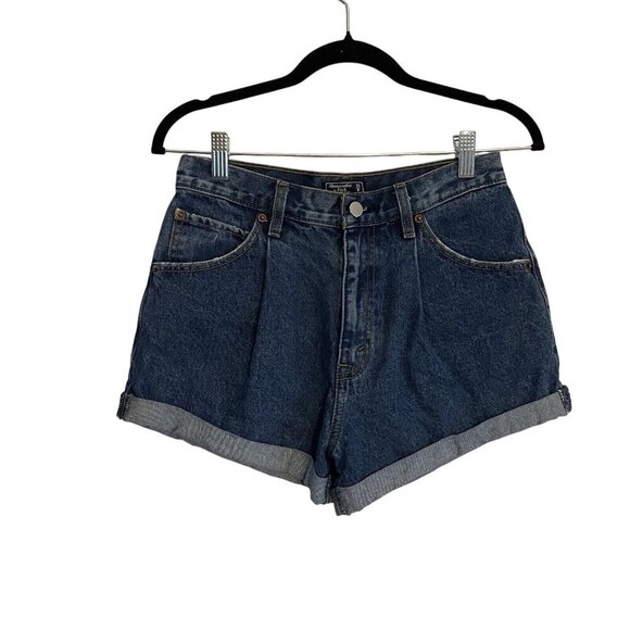 Abercrombie & Fitch Women 25/0 Denim Pleated Cuffed Annie High Rise Jean Short - Picture 2 of 7